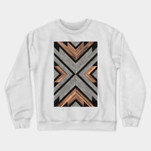 Urban Tribal Pattern No.2 - Concrete and Wood Crewneck Sweatshirt